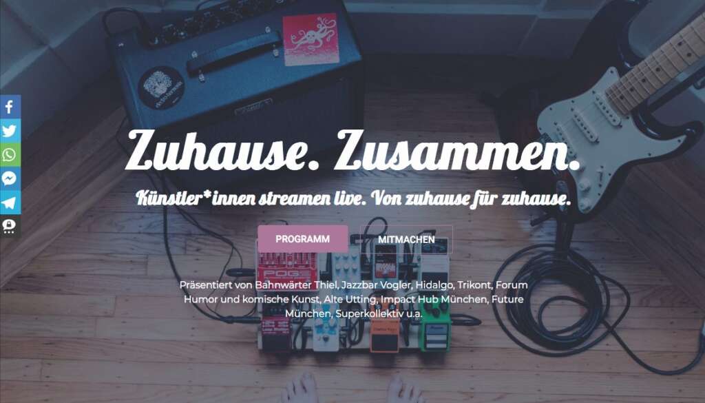 Kulturelles Cloudfunding: #kulturretter, One München, Zuhause Festival