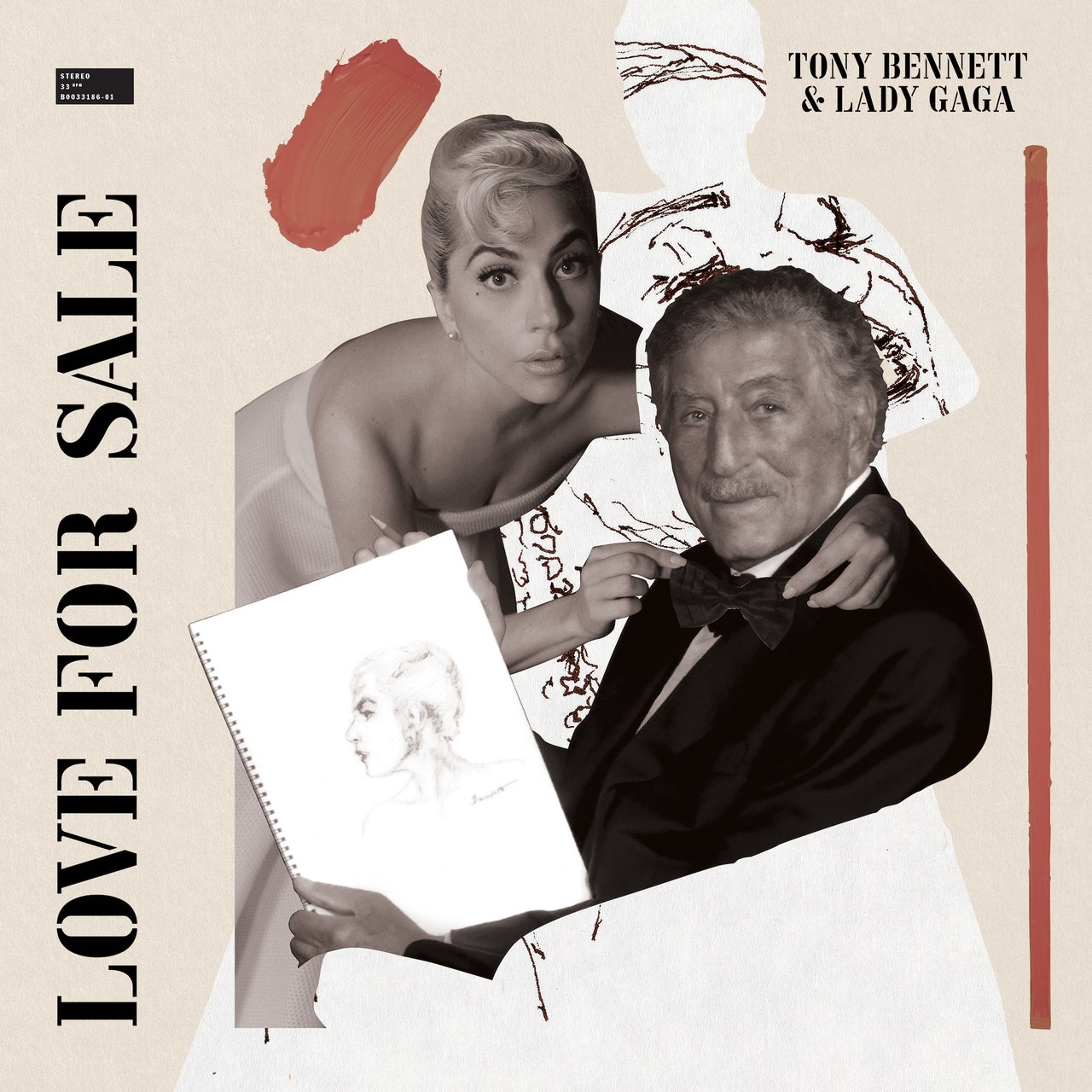 Lady Gaga Tony Bennett Schriftzüge Silhouette Zeichenblock