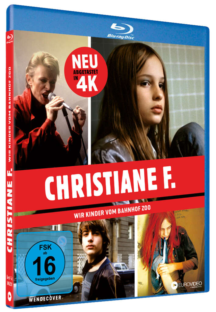 Die Blu-ray des Films „CHRISTIANE F. – Wir Kinder vom Bahnhof Zoo“ mit David Bowie auf dem Cover ist zu sehen.
