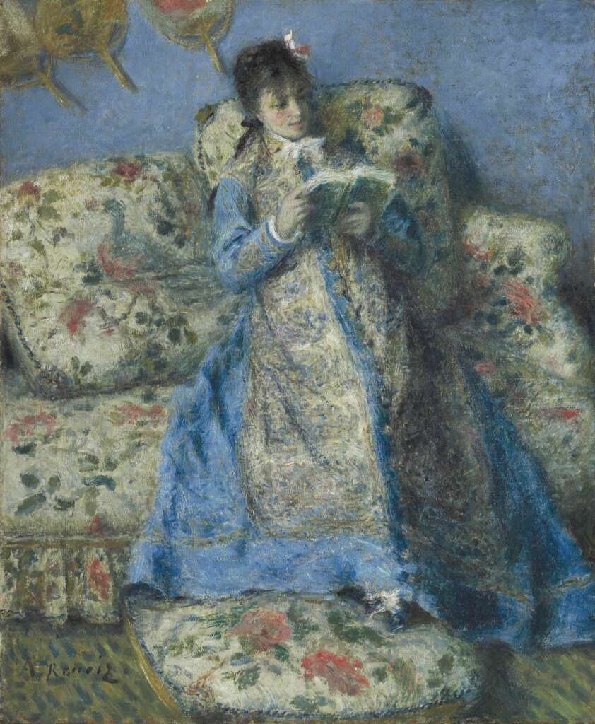 Zu sehen ist „Bildnis von Madame Monet (Madame Claude Monet lesend)“ von Renoir im Städel Museum.