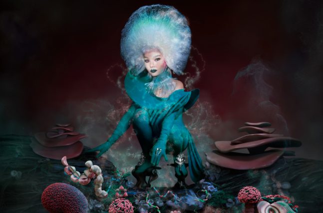 Björk auf dem Cover von „Fossora“.