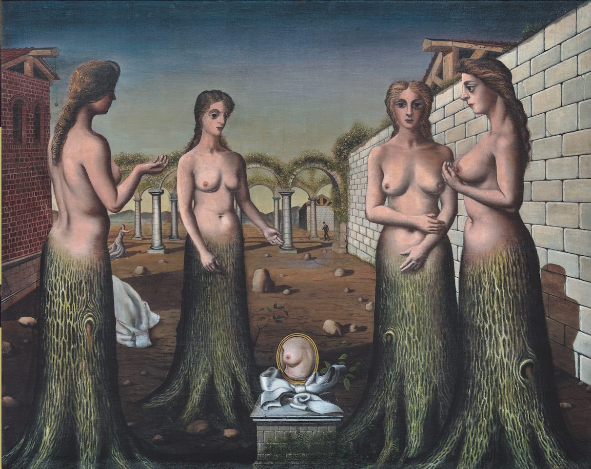 Das Bild „Anbruch des Tages“ von Paul Delvaux im Museum Barberini