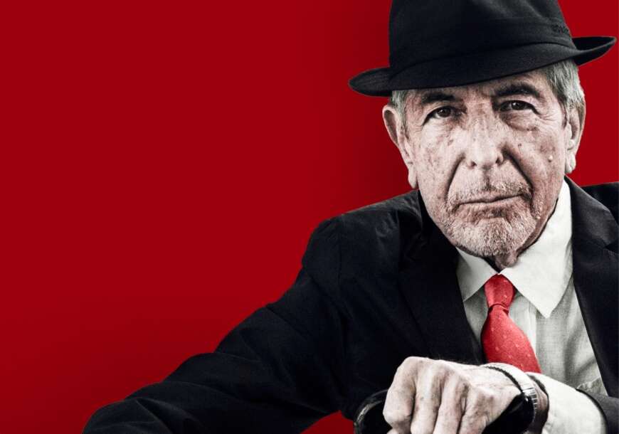 Der Sänger Leonard Cohen hat einen Hut auf