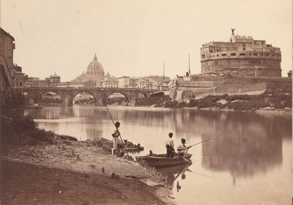 Rom und der Tiber auf einem Foto von 1860