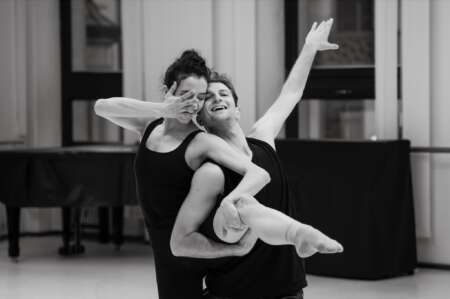 Probe zur Choreografie „Silent Screen“ mit M. Diliaghi und B. Teixeira