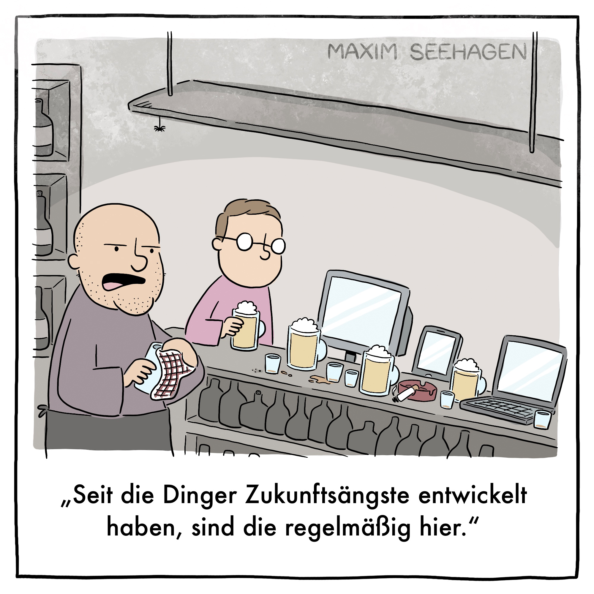 In der Caricatura-Galerie für komische Kunst in Kassel ist die Ausstellung „Die Zukunft in Cartoons“ zu sehen.