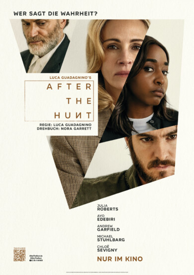 Andrew Garfield als Hank und Julia Roberts in der Rolle der Alma. Das Missbrauchsdrama „After the Hunt“ läuft im Kino.