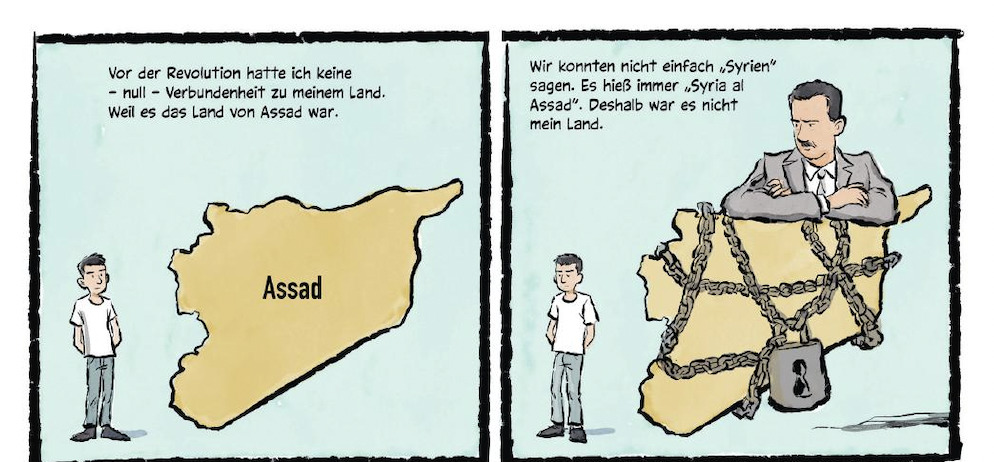 Panel aus „Al-Fazia’ – Das Grauen“ von Tobi Dahmen und Akram Al Saud